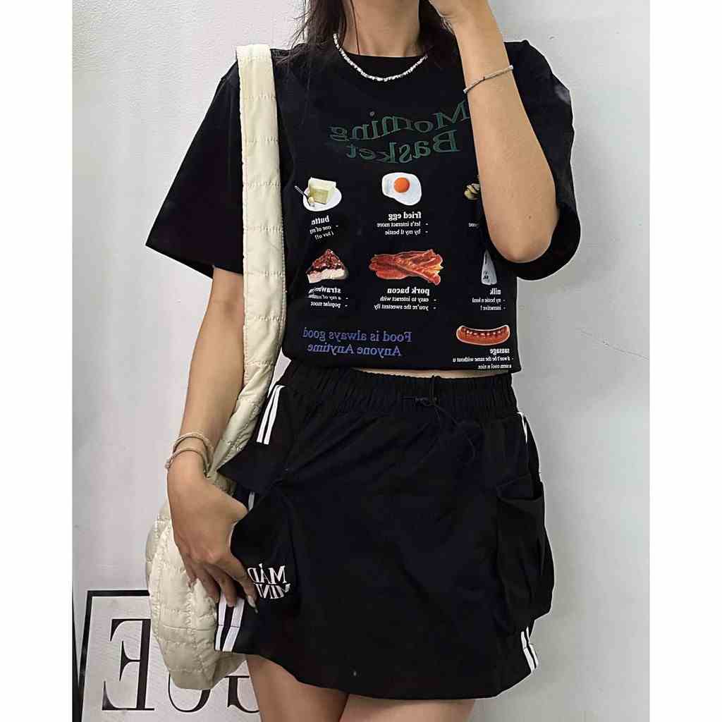 [Mã TOPMAY giảm đến 25k đơn 150k] Áo thun form rộng tay lỡ Nam Nữ phông Unisex BREAKFAST Local Brand Mi Midori