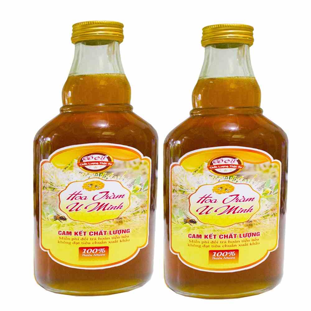 [Mã BMLTA35 giảm đến 35K đơn 99K] Mật ong nguyên chất Hoa Tràm CÔ CỰ 1000ml 2 chai thủy tinh 500ml, cam kết chất lượng