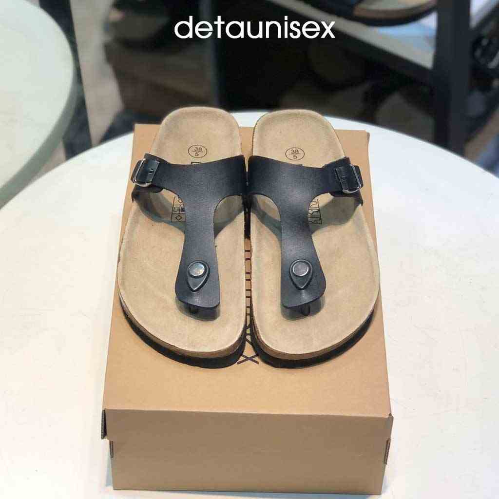 Dép Birken đế trấu nam nữ kẹp ngón chữ T Detaunisex cực phong cách - DETA11