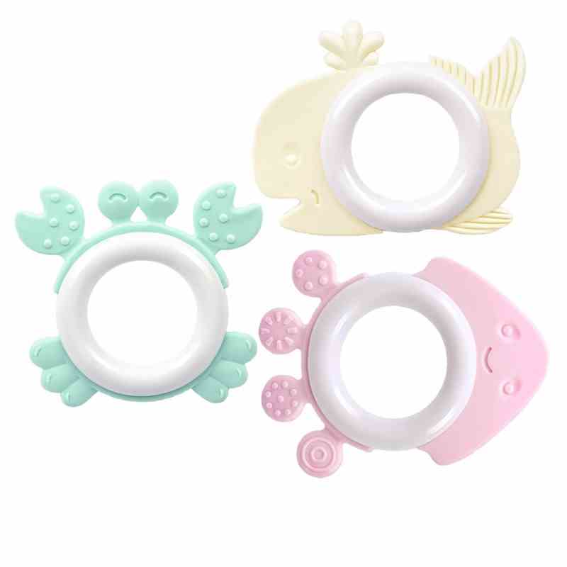 LEQIAZHIXING Baby Teether Molar Stick Baby Cắn Hải sản Đồ chơi hải sản Laiya Nhai Keo đeo tay Silicone Túi đồ chơi có thể nấu được