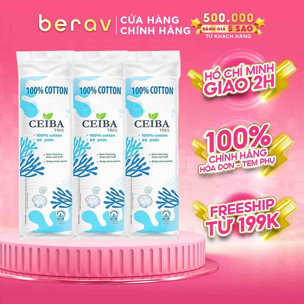 Bông Tẩy Trang 100% Cotton Ceiba Tree 80 miếng