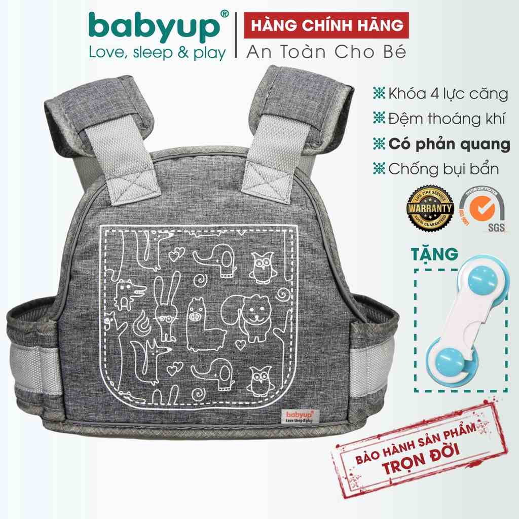 Đai đi xe máy an toàn cho bé (từ 1 đến 10 tuổi) Babyup, có phản quang, thoáng khí, chắc chắn