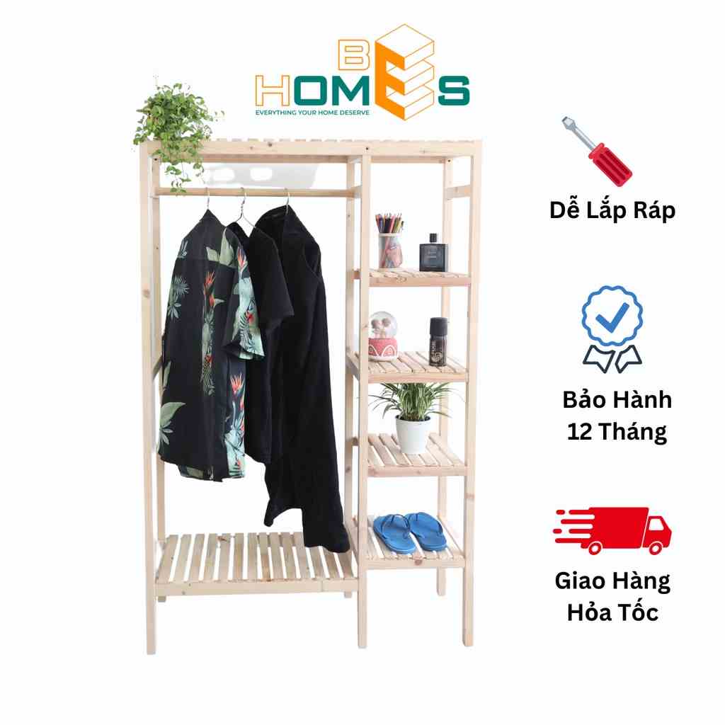 [Mã BMLTB35 giảm đến 35K đơn 99K] Tủ quần áo gỗ Behomes 2 ngăn