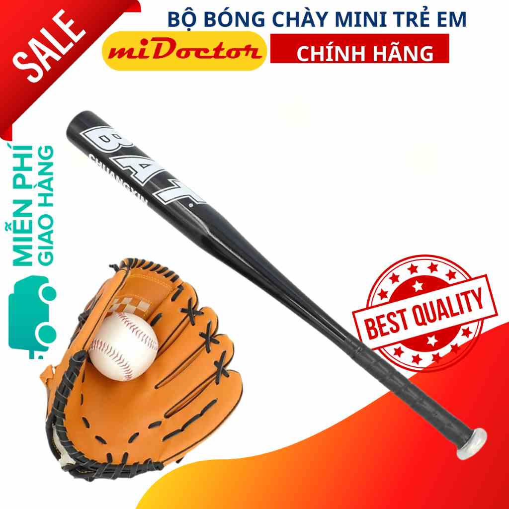 Bộ Đồ Chơi Bóng Chày Cho Trẻ Em Từ 5 Đến 15 Tuổi Chính Hãng miDoctor – Kèm Gậy Bóng Chày Nhôm Cao Cấp