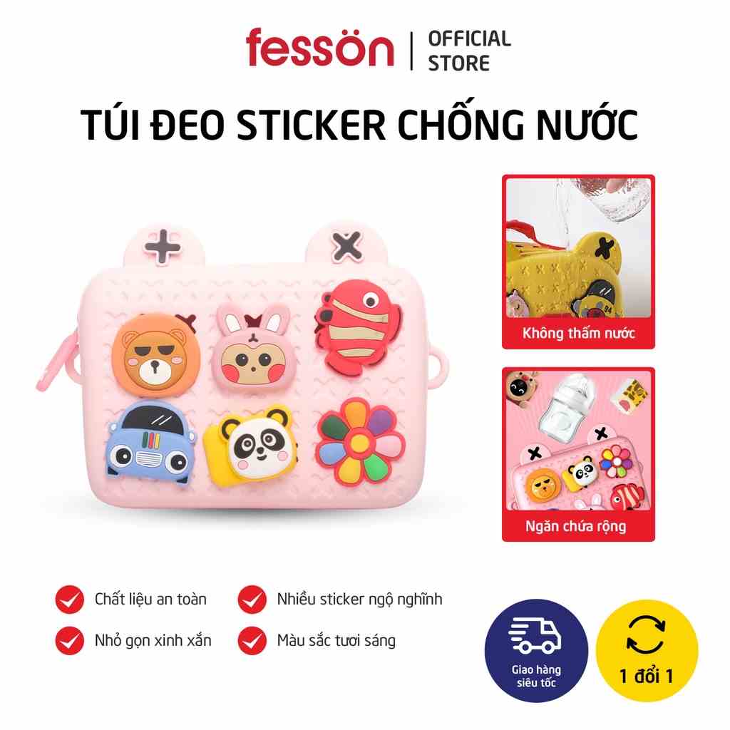 Túi Đeo Chéo Nhiều Màu Dễ Thương Thời Trang Sticker Fesson