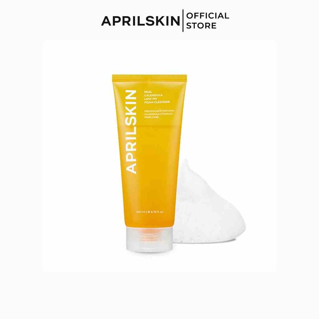 Sữa rửa mặt tạo bọt dưỡng ẩm cho da Aprilskin Real Calendula Foam Cleanser 200ml