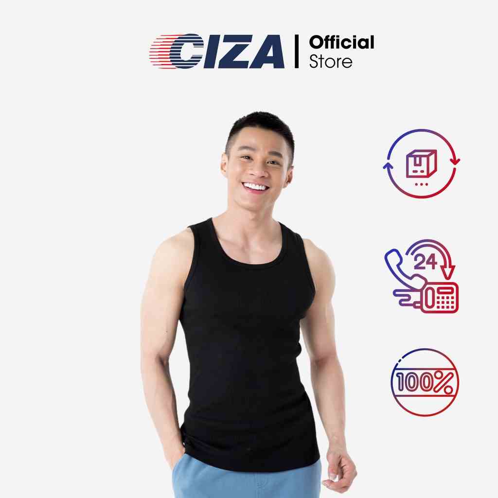 Áo ba lỗ nam CIZA vải cotton tập gym phong cách thể thao co giãn thấm hút mồ hôi ATKS01