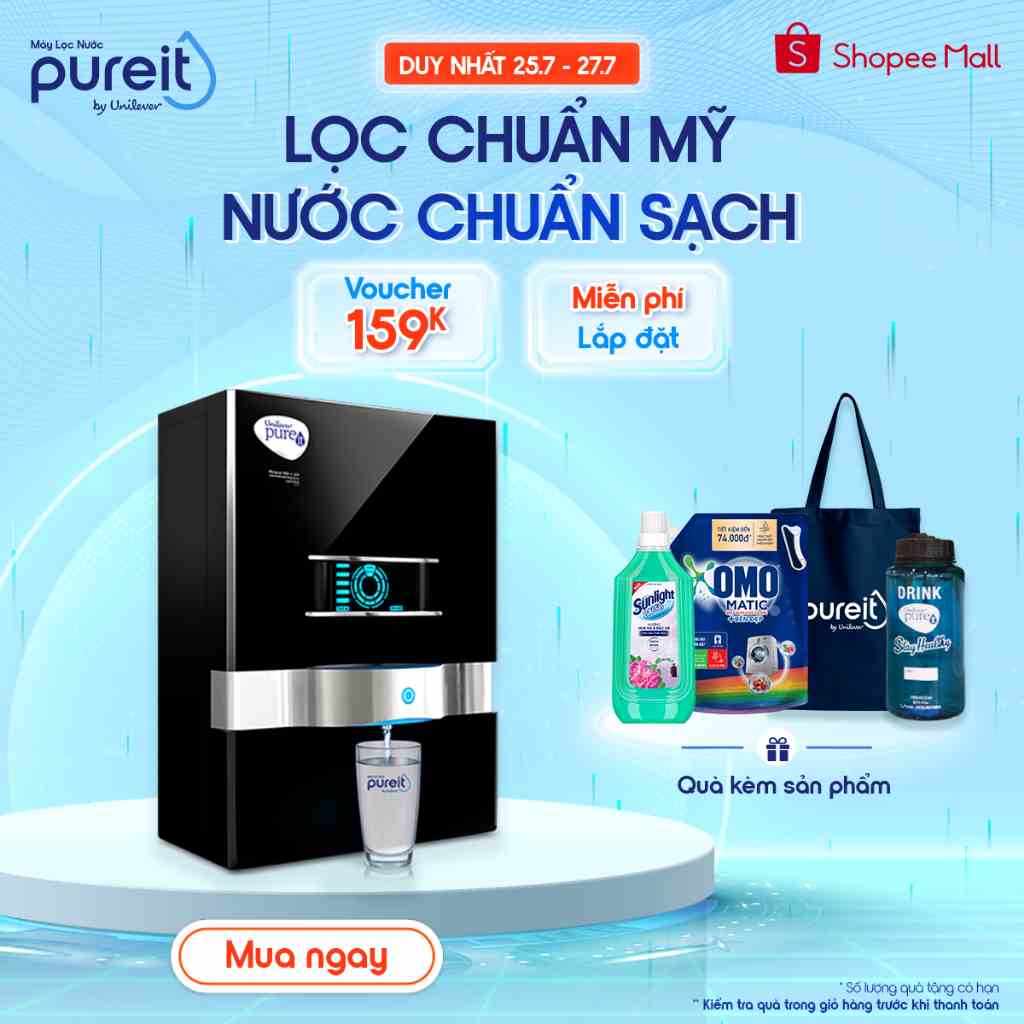 [25.7- 27.7 QUÀ TẶNG 850K | MIỄN PHÍ LẮP ĐẶT | BẢO HÀNH 12 THÁNG] Máy Lọc Nước Pureit Ultima - Đen