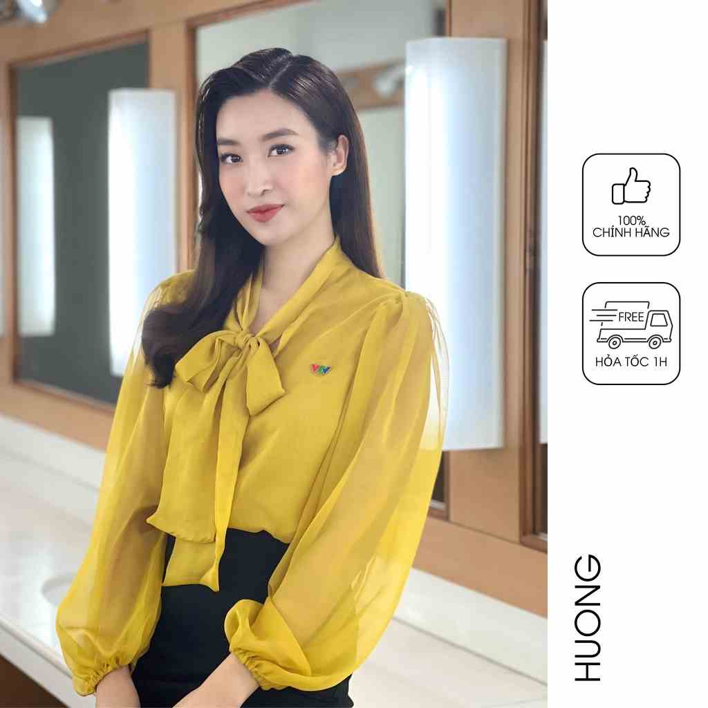 Áo sơ mi vàng chanh HUONG BOUTIQUE BSSM19 thanh lịch, trẻ trung, hottrend 2022