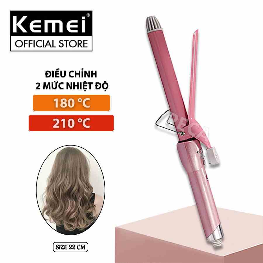 Máy uốn tóc cao cấp Kemei KM-1001A với 4 mức nhiệt độ phù hợp với mọi tình trạng tóc dùng để uốn xoăn, uốn lọn, uốn cụp