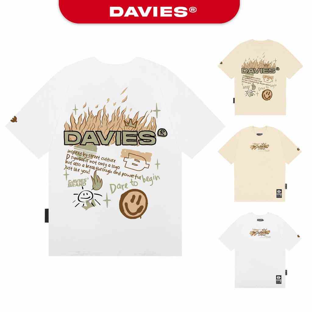 Áo thun nam nữ form rộng tay lỡ tee local brand Davies Doodle | D25-T1