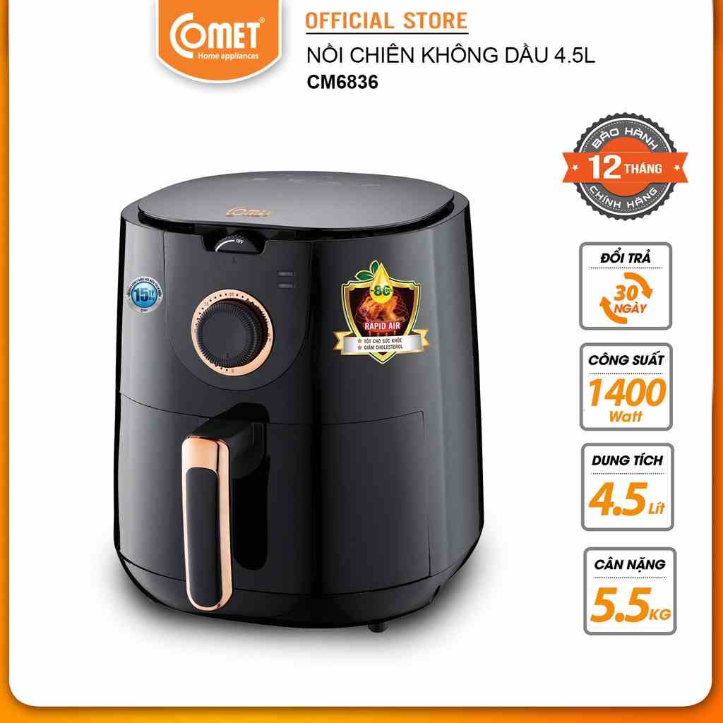 Nồi chiên không dầu 4,5L COMET - CM6836