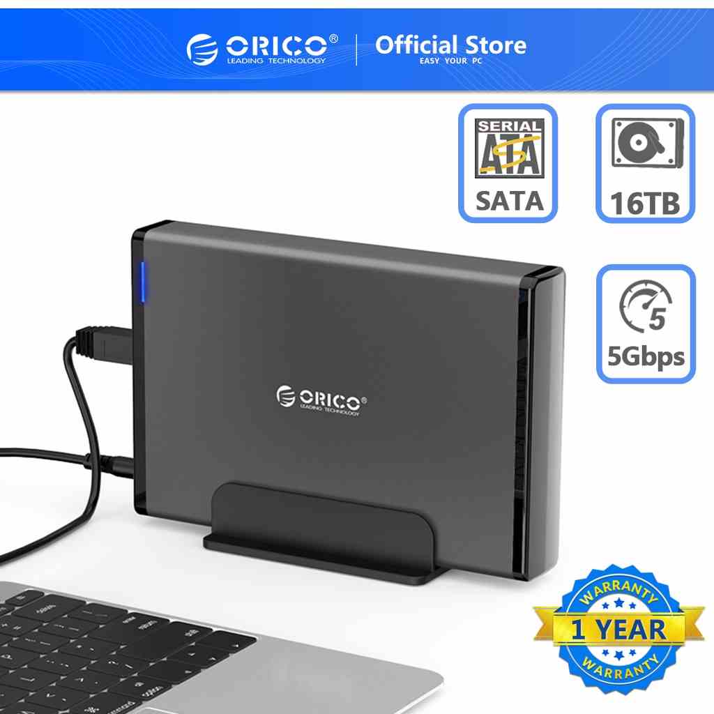 Hộp Đựng Ổ Cứng ORICO 7688U3 USB3.0 Type-C Sata3.0 3.5 Inch 12V2A 16T Cho HDD SSD