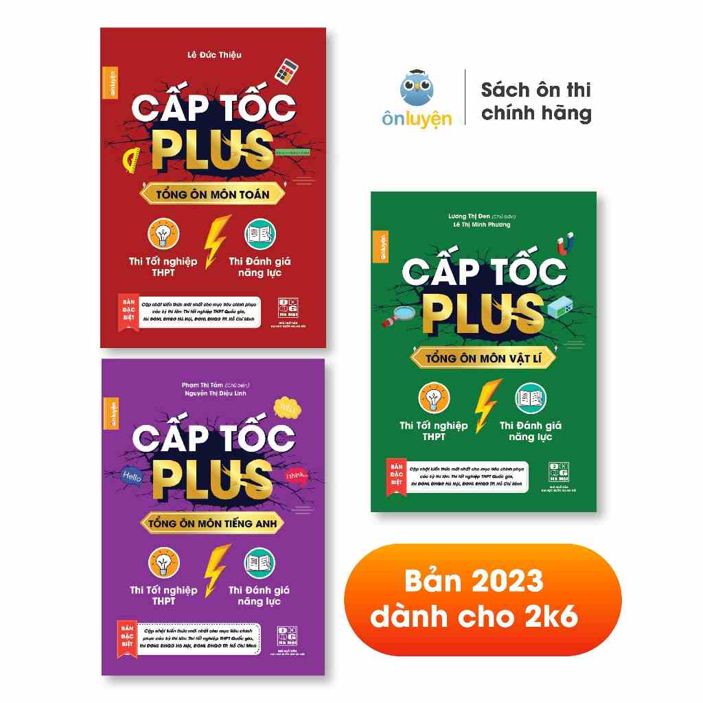 Sách - Combo 3 cuốn Cấp tốc Plus môn Toán, Lí, Anh (bản mới 2023) - Nhà sách Ôn luyện