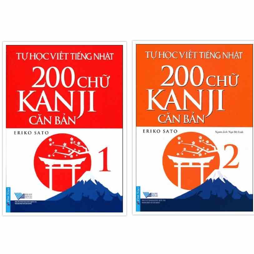 Sách - Combo Tự Học Viết Tiếng Nhật 200 Chữ Kanji Căn Bản Tập 1 + Tập 2 - First News