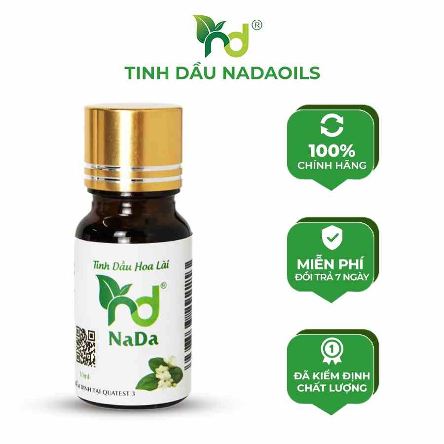 Tinh dầu hoa lài NADA chiết xuất từ thiên nhiên, xông phòng thơm nhẹ nhàng, kích thích phòng the, kiểm định Quatest 3