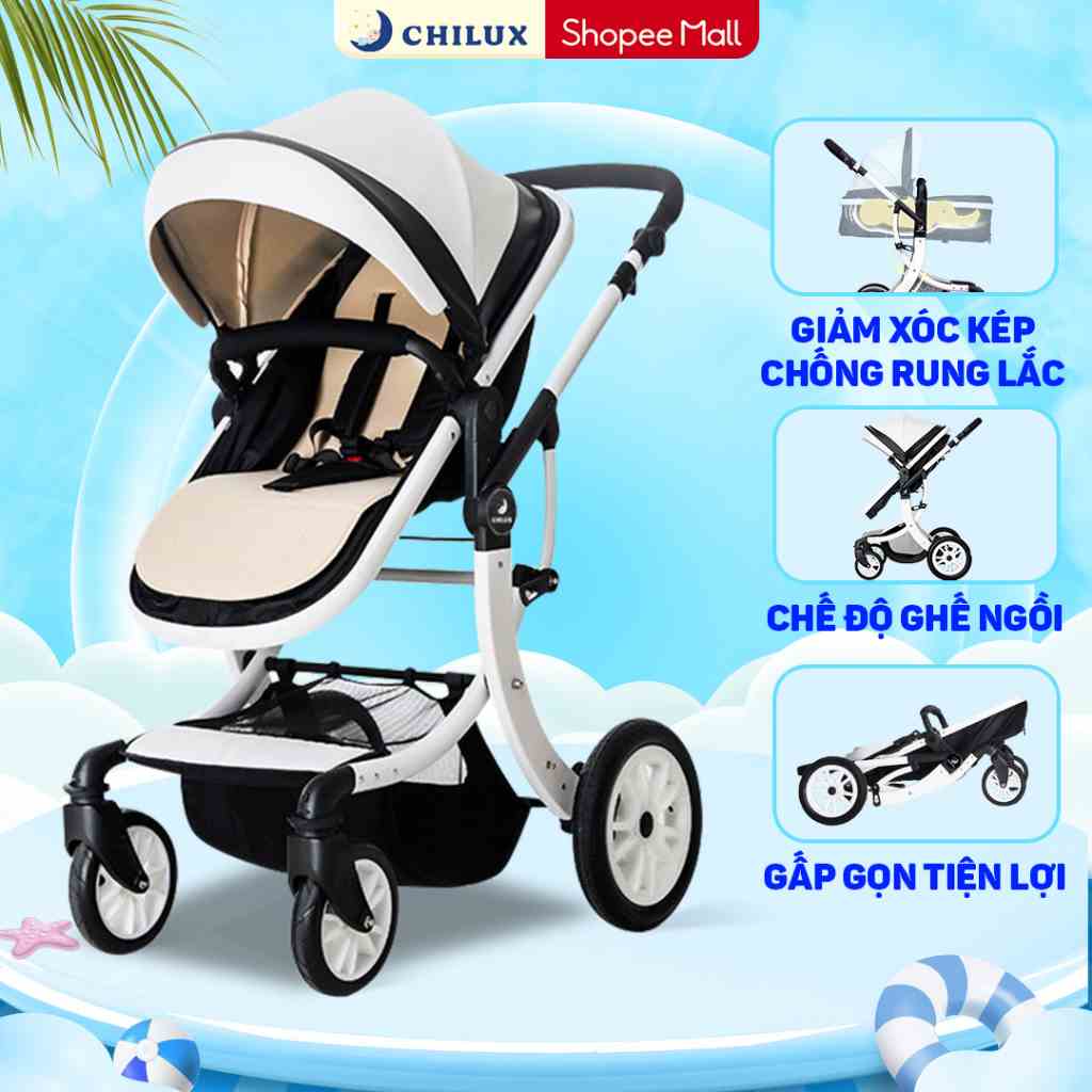 Xe đẩy nôi cho bé cao cấp Chilux S1.9 - Đa năng tiện lợi cho bé sử dụng - Bảo hành 3 năm