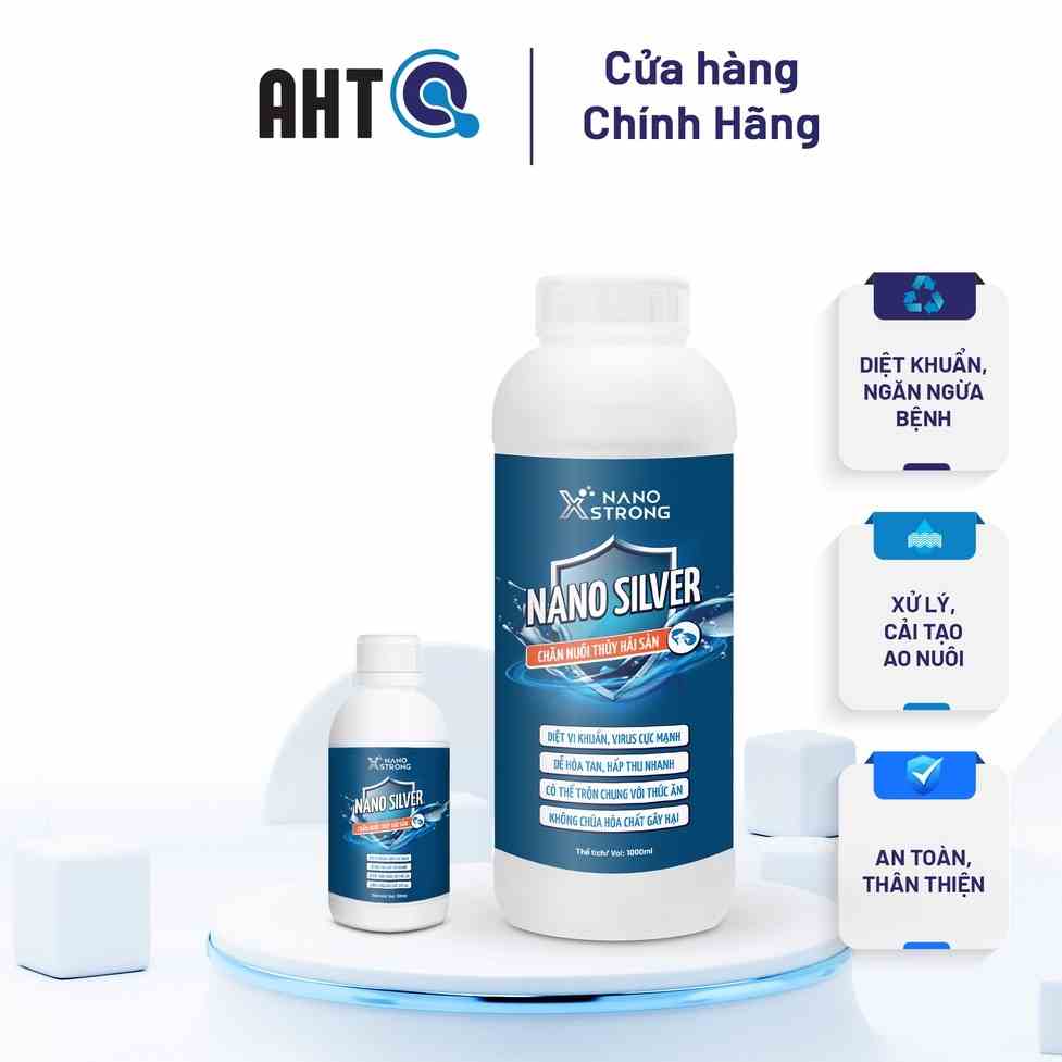 Nano bạc (nano silver) Nano Xstrong - xử lý nấm cho cá cảnh, làm trong nước bể cá, ao nuôi, khử mùi hôi tanh 100ml & 1L