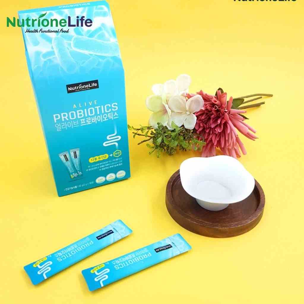 Combo 2 Gói Men Vi Sinh NUTRIONELIFE Alive Probiotics Hệ Tiêu Hóa Khỏe Mạnh, Cải Thiện Biếng Ăn, Tăng Hấp Thu 2g x 2 Gói