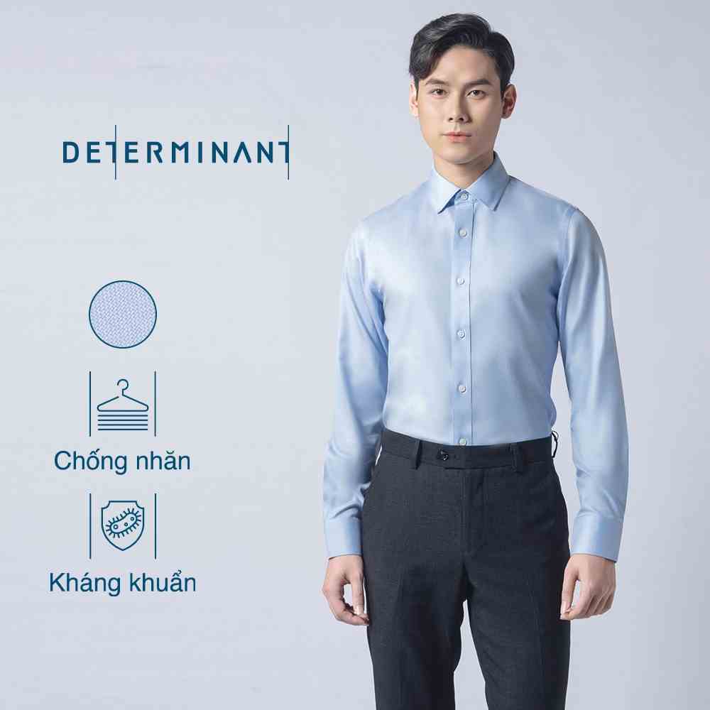 Áo sơ mi nam công sở DETERMINANT tay dài - dáng suông - chống nhăn - kháng khuẩn - màu xanh nhạt - 301