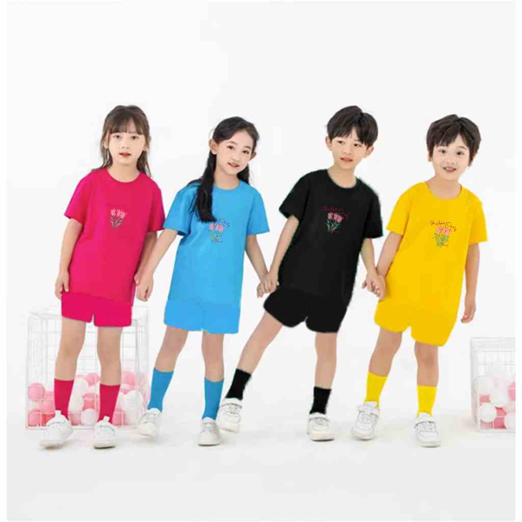 Bộ Quần áo thun cotton ngắn tay DAISY cho bé trai, bé gái  mùa hè size đại trẻ em 2, 3, 5, 6, 8, 10 tuổi MI MIDORI