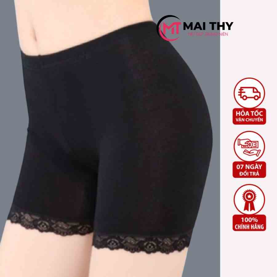 Quần Mặc Váy MAI THY Freesize, Chất Thun Cotton Pha Ren Siêu Mềm Co Giãn Thoải Mái Cao Cấp