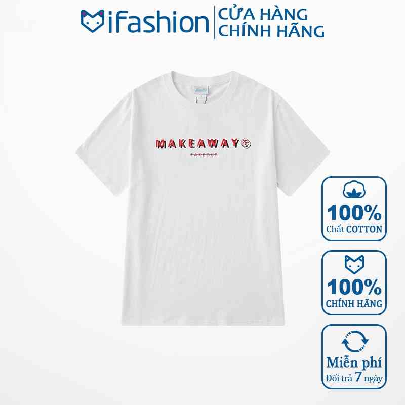 Áo thun tay lỡ IFASHION 100% cotton dáng unisex form rộng in chữ make a way N070