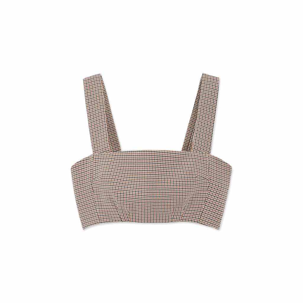 [Mã BMLTB35 giảm đến 35K đơn 99K] Áo hai dây AODEC O3 Check Strapless nâu caro