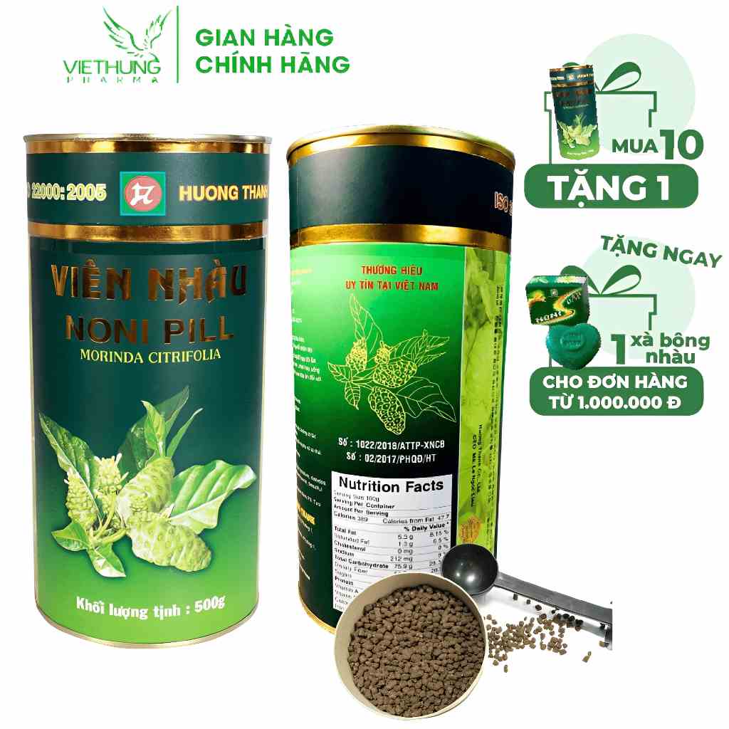 Viên Nhàu Noni Mật Ong Hương Thanh, Noni Pill 90% Từ Quà Nhàu, Bổ Xương Khớp, Giảm Đau Lưng, Tăng Đề Kháng, Hộp 500g