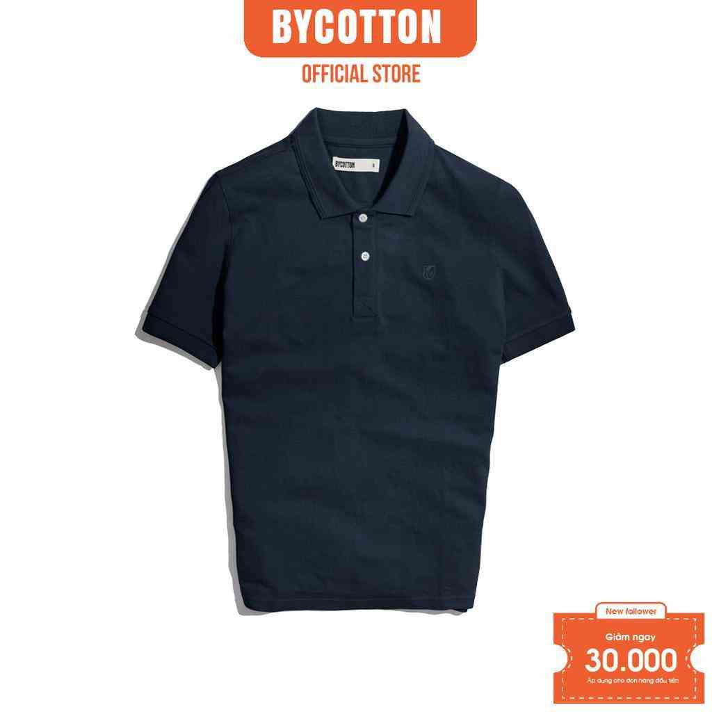 [Mã BYCO300T8 giảm 30% đơn 0K] Áo Thun Nam Polo Cổ Bẻ Xanh Đen BY COTTON Navy Basic Polo