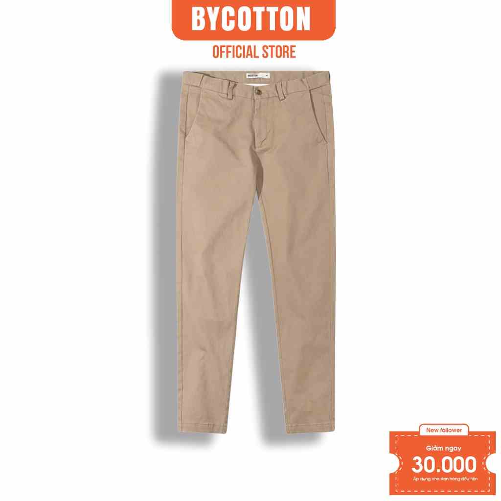 [Mã BYCO300T8 giảm 30% đơn 0K] Quần Kaki Dài Nam Nâu BY COTTON Chinos Brown 2.0