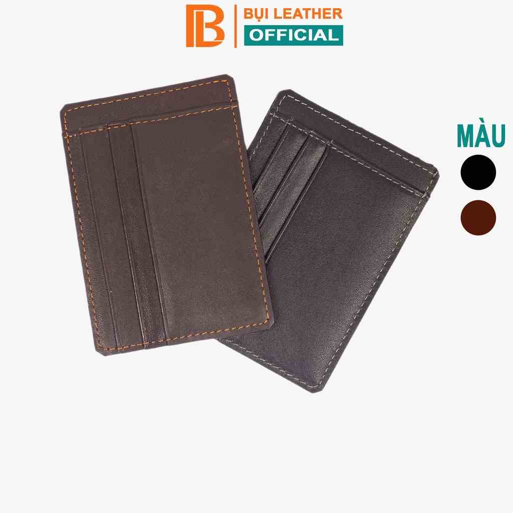 Ví đựng thẻ card holder da bò Bụi Leather V129 nhỏ gọn, tiện lợi, bảo hành 12 tháng