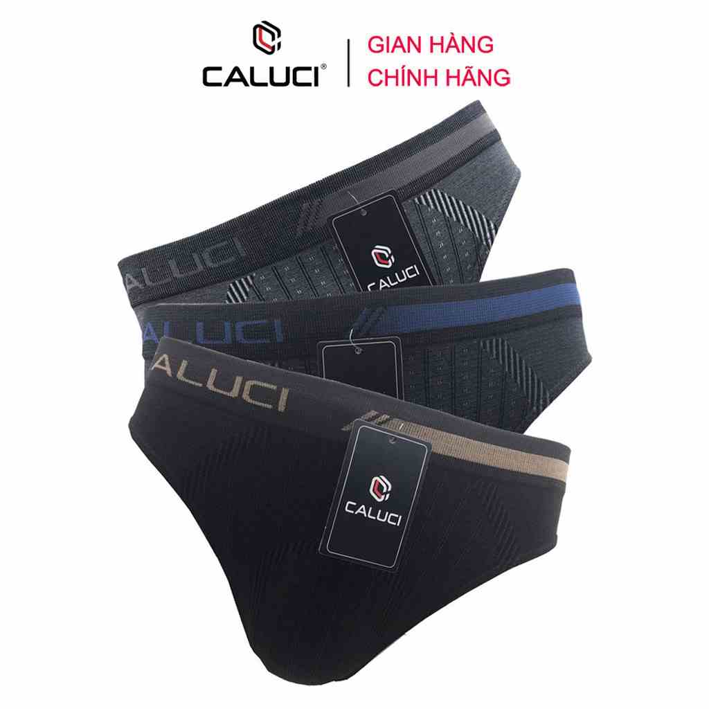 Combo 3 quần lót nam tam giác CALUCI CA01, vải Cotton mềm mại, xịp chép co giãn 4 chiều