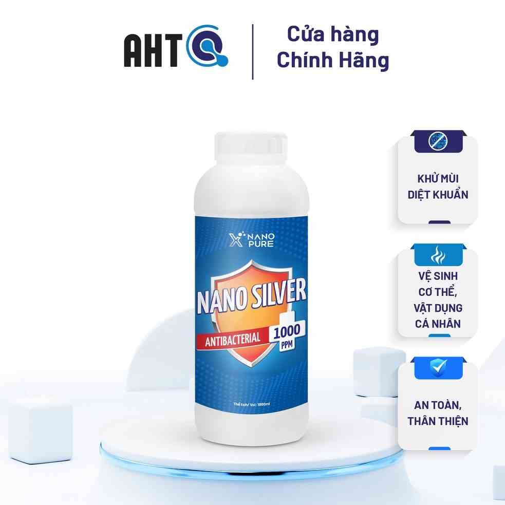 Nano bạc diệt khuẩn Nano Xpure 1000ppm - dung dịch khử khuẩn, khử mùi 1000ml