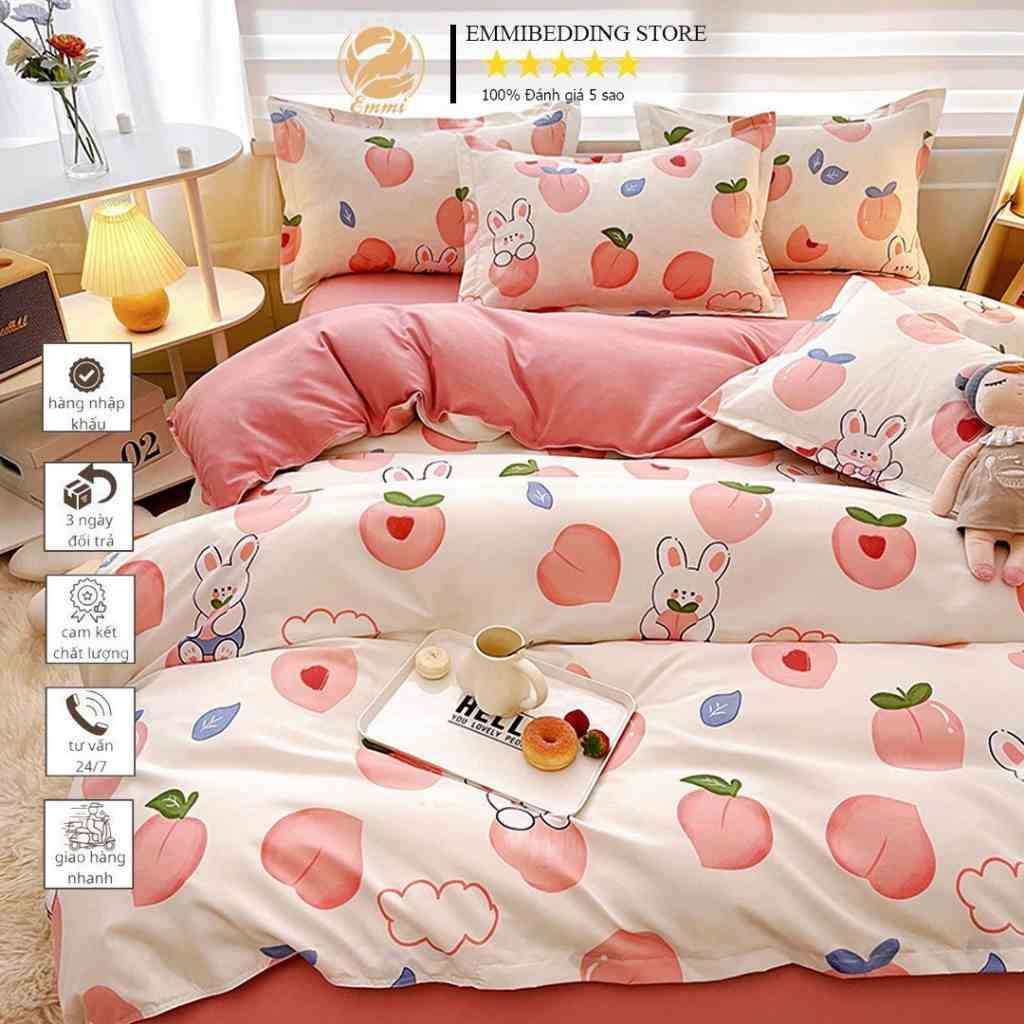 [Bộ sưu tập] Bộ chăn ga gối Cotton Poly EmmiBedding phong cách Hàn Quốc Drap giường cotton hot trend (không kèm ruột)