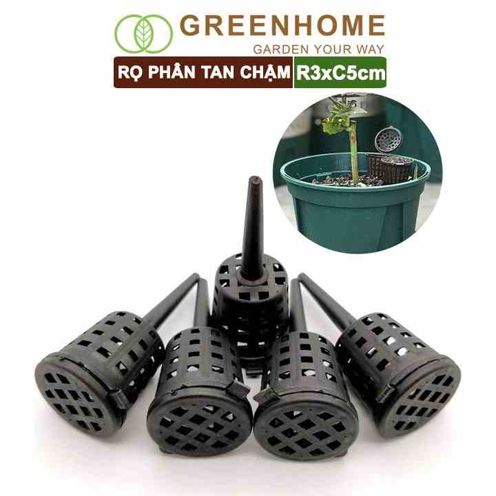 10 Rọ đựng phân tan chậm Greenhome, R3xC5cm, cắm chậu, tiện lợi, tiết kiệm phân bón