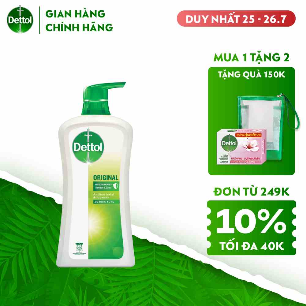 [Mã FMCGDET81 - 8% đơn 150k] Sữa tắm Dettol kháng khuẩn - Chai 950g