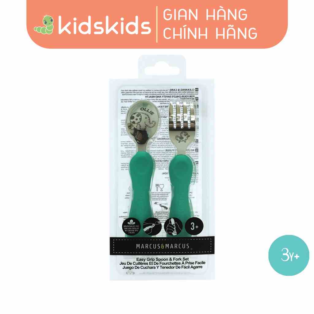 Bộ Thìa Nĩa Ăn Dặm Cho Bé Easy Grip Marcus & Marcus, Từ 3 Tuổi - Ollie