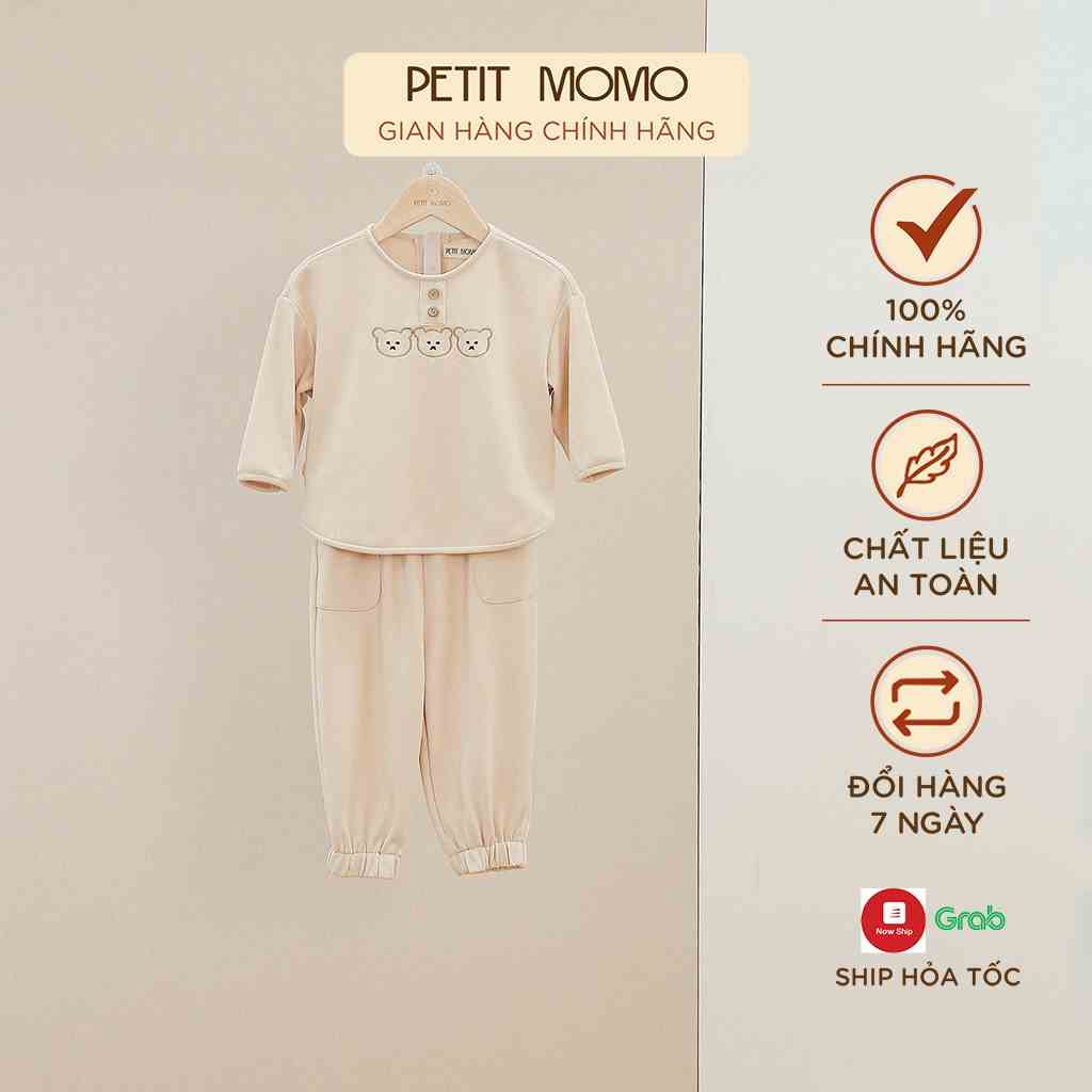 Set Bộ Đồ Bé Trai Thêu Hình Gấu (922kg) PETIT MOMO H104