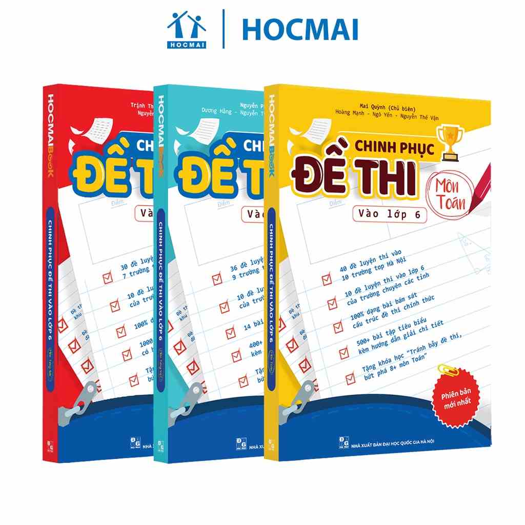 Sách - Combo chinh phục đề thi vào lớp 6 - Bộ 3 môn Toán, Tiếng Việt, Tiếng Anh