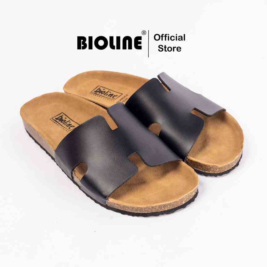 Mã PU04 - Dép công sở Birken Đế Trấu BIOLINE Official Unisex Nam nữ Quai Chữ H Da Pu Cao Cấp