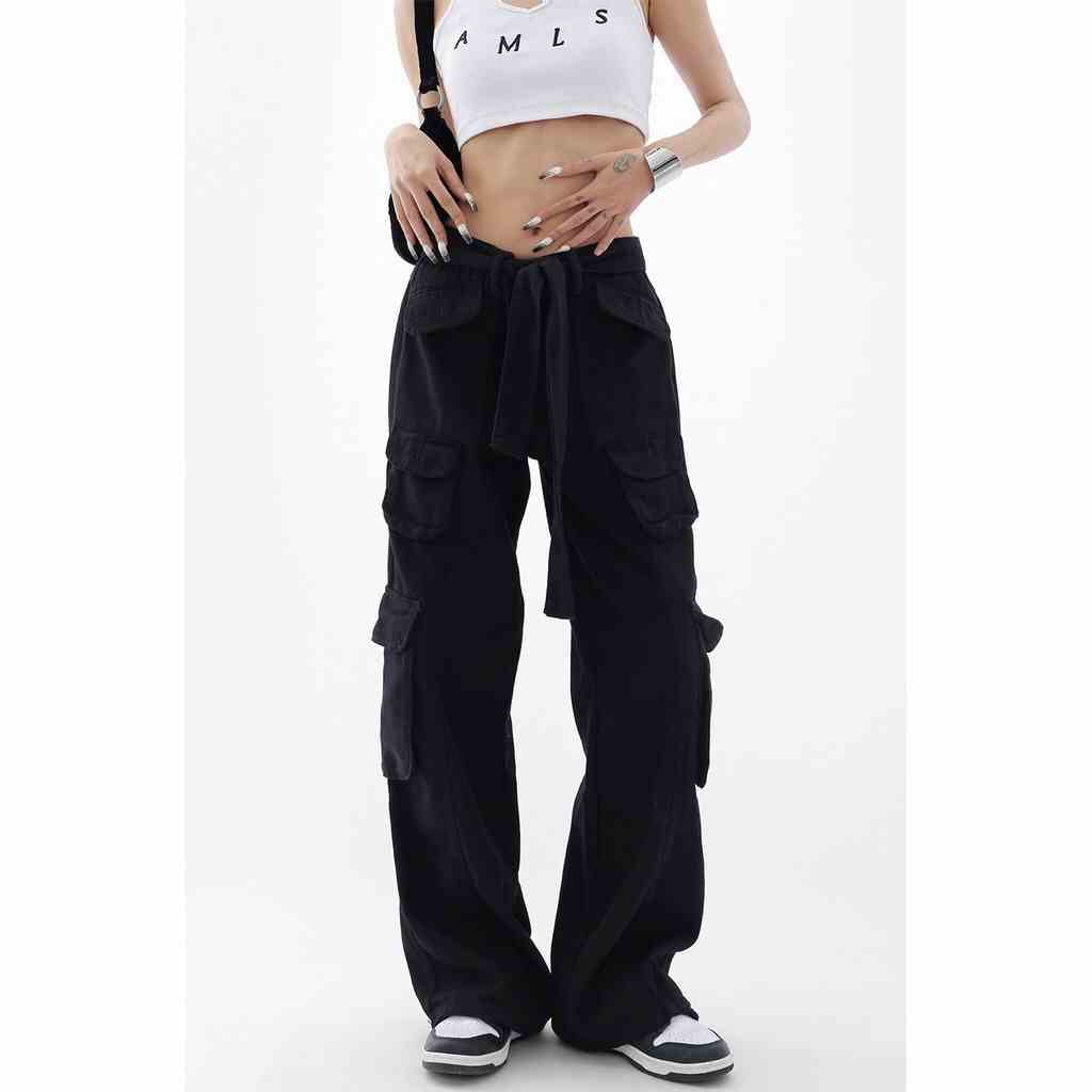 Quần Baggy Nam Lb Jean Cotton Sịn Sò, Màu Đen Cắt Gối, Cá Tính Bgsh8