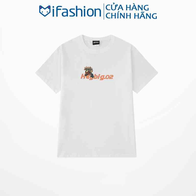 Áo thun form rộng IFASHION chất cotton dáng unisex tay lỡ in hình chữ heybig 02 N116