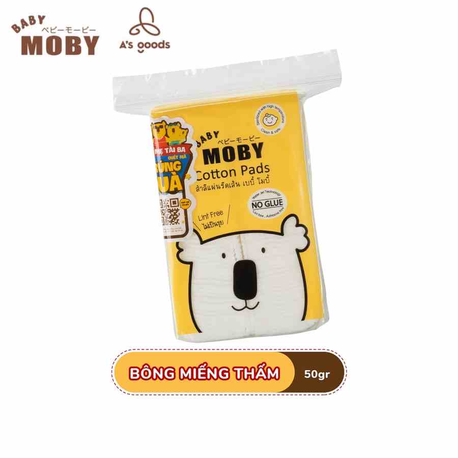 [GIFT] Bông Miếng Moby Baby Cỡ Nhỏ (100 miếng/gói)