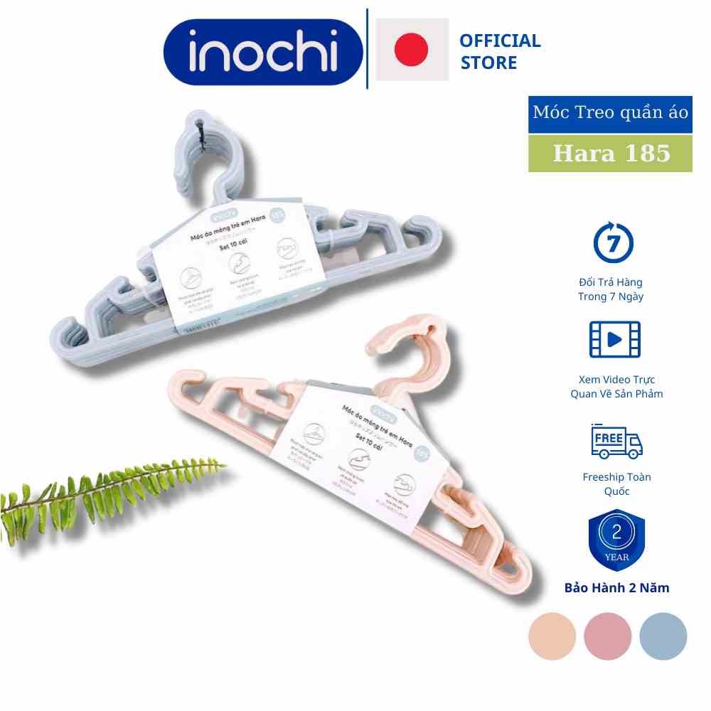 Móc Treo quần áo trẻ em / Hara 185 INOCHI set 10c giúp quần áo gọn gàng ngăn nắp