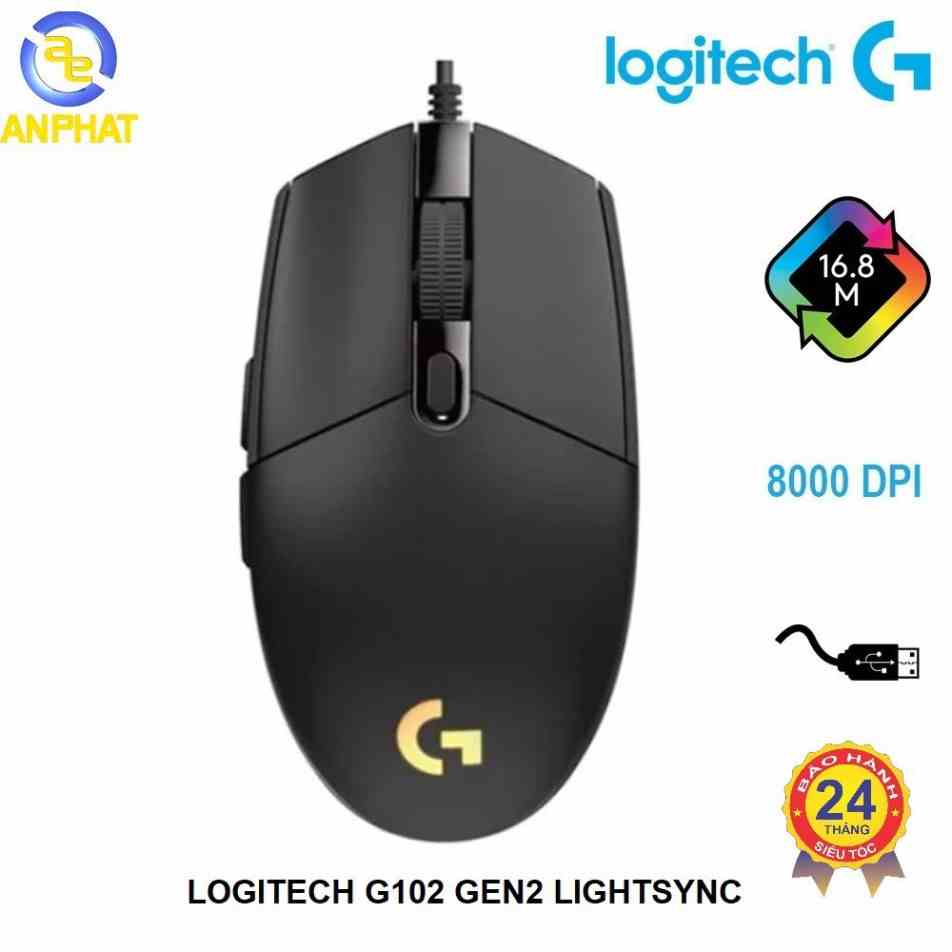 [Mã ELCL7 giảm 7% đơn 300K] Chuột game Logitech G102 gen 2 Lightsync LED RGB - Chính hãng BH 24 tháng