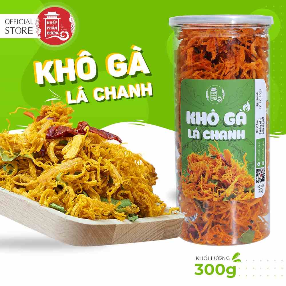 Khô gà lá chanh Nhất Phẩm Đường hộp 300g đồ ăn vặt không cay