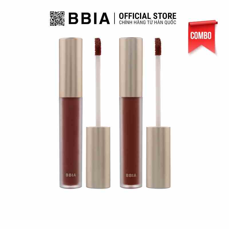 Combo Gồm 2 Son kem lỳ Bbia Last Velvet Lip Tint Asia Edition 2 ( 2 x 5g)