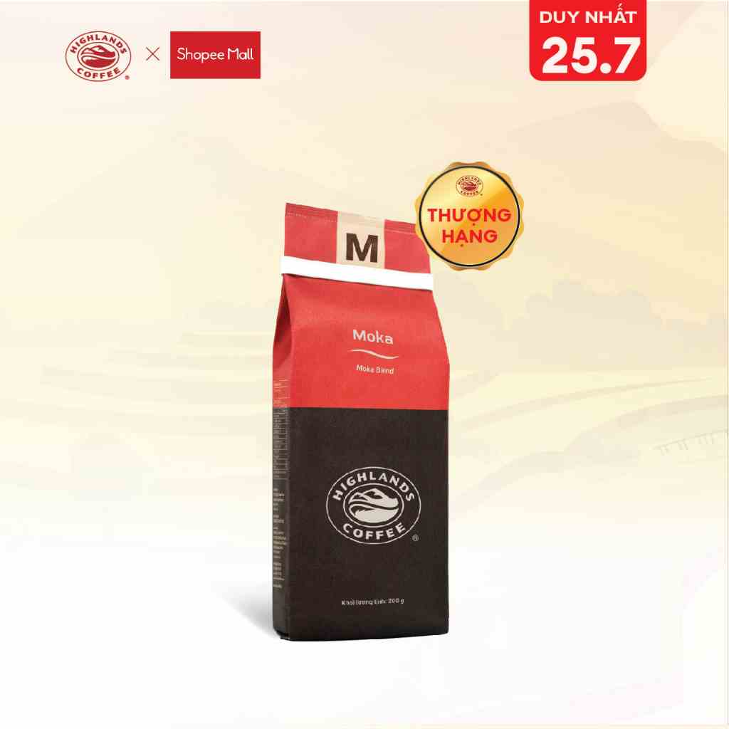 Cà Phê Rang Xay Moka Highlands Coffee 200g