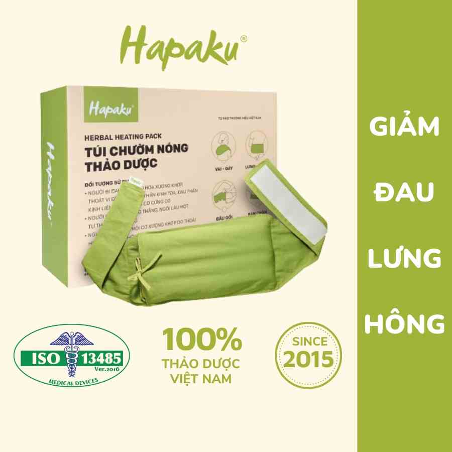 Gối Chườm Nóng Thảo Mộc Giảm Đau Lưng Bụng Dùng Lò Vi Sóng, 100% Thảo Dược Thiên Nhiên - Hapaku